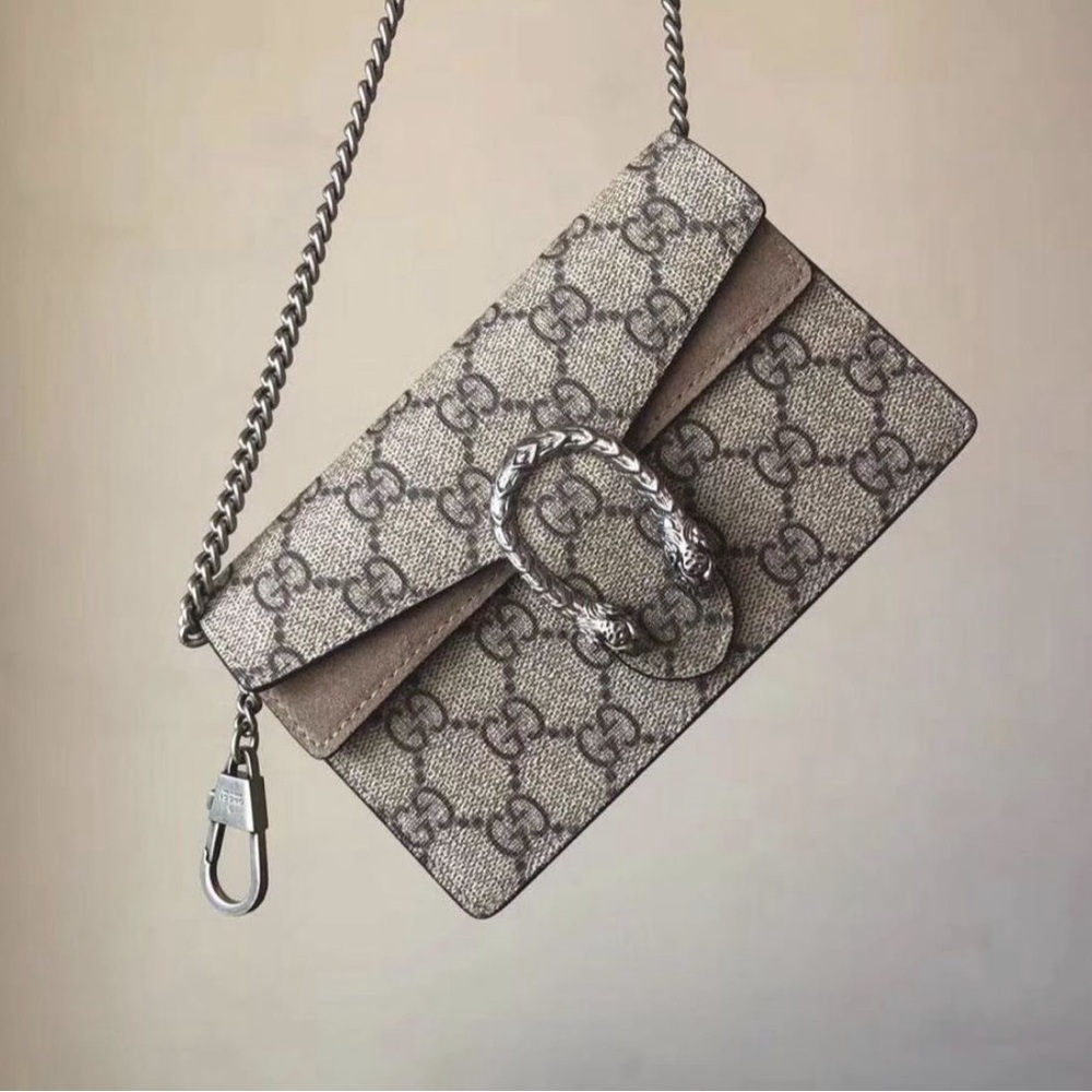 Gucci Cream and Brown Shoulder Bag with Iconic Design